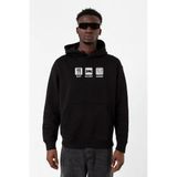 Eat Sleep Anime Siyah Erkek 3ip Kapşonlu Sweatshirt
