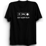 Eat - Sleep - Play, Basketbol, Basketball Baskılı, Unisex, %100 Pamuk Tişört - Siyah
