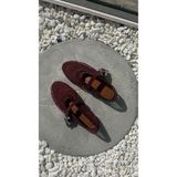 Eataly Shoes Cody Bordo Büyük File Kemer Detaylı Babet