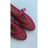 Eataly Shoes Shia Bordo Taşlı File Babet