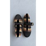 Eataly Shoes Sole Hasır Dokulu Babet Siyah Bej