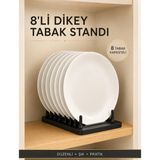 Eb Studio 8’li Dikey Tabak Standı Siyah 20X18 cm – Dolap Içi Tabaklık ve Mutfak Düzenleyici