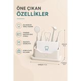 Eb Studio Diş Hekimliği Temalı Masaüstü Kartvizitlik Kırık Beyaz – Klinik ve Ofis Kartvizit Standı