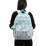 eba-8803 Klinkır Okul çantası Sırt Çanta Günlük Gezi Spor Seyahat Tatil Çok Gözlü Laptop Bölmeli GREEN FLOWER
