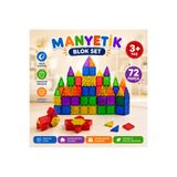 EBA HOME 72 Parça Manyetik Yapı Blokları Original - Mıknatıslı Manyetik Bloklar - 3 Boyutlu Karo Oyun seti Oyuncak