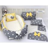 Ebabynest Big Star Serisi Koyu Gri Sarı Babynest Alt Açmalı Set - Renkli - 24 Ay