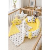 ebabynest Big Star Serisi Sarı Babynest Set Ponponlu Park Yata