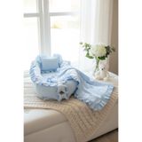 ebabynest Düz Renk Mavi Babynest Set Fırfırlı S2092