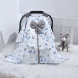 Ebabynest Kelebek Serisi Mavi Puset Örtüsü V3 - 0 - 13 kg - Renkli