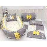 Ebabynest Samanyolu Serisi Gri Sarı Babynest Alt Açmalı Set - Renkli - 24 Ay