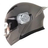 Ebakbak Motosiklet Çene Açılır Kask Ece 22.06 Güvenlik Sertifikalı Güneş Vizörlü Motor Kaskı Nardo Grey - XL - Gri