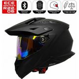 Ebakbak Motosiklet Cross Kask Enduro Full Face Touring Güneş Vizörlü Motorcu Kaskı Raven - Çok Renkli