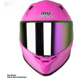 Ebakbak Motosiklet Kadın Kaskı 22.R06 Sertifika Güneş Vizörlü Fiber Kask Full Face Motor Kask Furchsia Lady