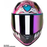 Ebakbak Motosiklet Kadın Kaskı 22.R06 Sertifikalı Güneş Vizörlü Fiber Kask Full Face Motor Kask Horus Lady