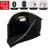 Ebakbak Motosiklet Kask Ece 22.R06 Güneş Vizörlü Full Face Motor Kaskı Born - 2XL - Çok Renkli
