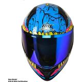 Ebakbak Motosiklet Kask Ece 22.R06 Güneş Vizörlü Full Face Motor Kaskı Kraken - Çok Renkli