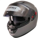Ebakbak Motosiklet Kaskı Ce Sertifikalı Güneş Vizörlü Full Face Mat Titanyum Kask - Gri