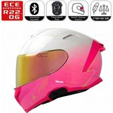 Ebakbak Motosiklet Kaskı Kadın Güneş Vizörlü Full Face Women Motorcu Kaskı Sweet - Çok Renkli