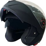 Ebakbak Motosiklet Kaskı Sertifikalı Ece Belgeli Çene Açılır Motosiklet Kaskı Güneş Vizörlü Mat Siyah