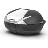 Ebakbak Motosiklet Kurye Arka Top Case Çanta Beyaz Kapak Kilitli Shad Motor Çantası Bagaj Hacim 47 Lt