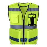 ebakbak Motosiklet Reflektörlü Yelek Polyester Kumaş Çok Fonksiyonlu Cepler Motor Yelek Neon