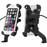 Ebakbak Motosiklet Şarjlı Telefon Tutucu Scooter Unıversal Metal Ayna ve Gidon Bağlantı Aparatlı - Standart - Çok Renkli