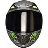 Ebakbak Motosiklet Sertfikalı Güneş Vizörlü Kask Full Face Motor Kaskı Zombıes Whıte - XL