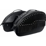 Ebakbak Motosiklet Takım Deri Yan Çanta Choper Model Black Cruiser Motor Yan Heybe - Standart - Siyah