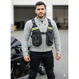 Ebakbak Motosiklet ve Bisiklet Çok Cepli Yelekli Göğüs Çanta Lüx Motor Çantası Yeni - Standart - Siyah