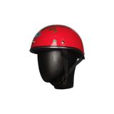 ebakbak Motosiklet ve Bisiklet Kaskı Abs Materıal Yarım Chopper Model Kask Vespa Scooter Kırmızı