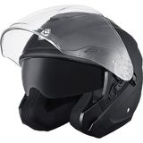 Ebakbak Motosiklet Yarım Açık Kask Güneş Vizörlü Motor Kask Mat Black - Siyah