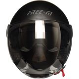 Ebakbak Motosiklet Yarım Kask Camlı Ce Onaylı Güneş Vizörlü Motor Kaskı Moon - Siyah