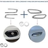 Ebal Oto Fiat Egea Krom Sinyal Çerçevesi + Sis Çerçevesi 2015-2019 Arası P.çelik - Gümüş