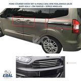 Ebal Oto Ford Courier 3'lü Krom Set (Kapı Kolu+Ön Panjur+Sürgü Nikelaji) 2014-2017 Model Arası Uyumlu Paslanmaz Çelik - Gümüş