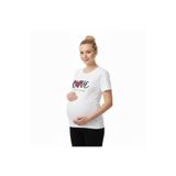 ebebek Baby Mom baby mom Anne Hamile Tişört Yazı Baskılı Bisiklet Yaka Kısa Kol