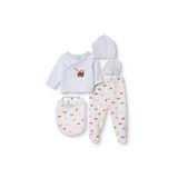 ebebek Hello Baby HelloBaby Erkek Bebek 5li Hastane Çıkışı Araba Baskılı Çıtçıtlı Bisiklet Yaka Long Sleeve Patikli