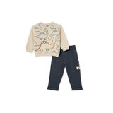ebebek Hello Baby HelloBaby Erkek Bebek Eşofman Takımı Dinozor Baskılı Bağcıklı Bisiklet Yaka Long Sleeve Lastikli