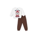ebebek Hello Baby HelloBaby Erkek Bebek Eşofman Takımı Hayvan Baskılı Bisiklet Yaka Long Sleeve Ribanalı