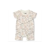 ebebek Hello Baby HelloBaby Erkek Bebek Kısa Tulum Hayvan Baskılı Çıtçıtlı Bisiklet Yaka Short Sleeve Ribanalı
