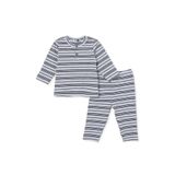 ebebek Hello Baby HelloBaby Erkek Bebek Sweatshirt-Alt Çizgili Düğmeli Bisiklet Yaka Uzun Kol Patiksiz