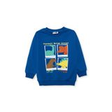ebebek Hello Baby HelloBaby Erkek Bebek Sweatshirt Dinozor Baskılı Bisiklet Yaka Uzun Kol