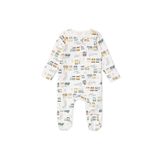 ebebek Hello Baby HelloBaby Erkek Bebek Tulum Araba Baskılı Fermuarlı Bisiklet Yaka Long Sleeve Patikli