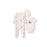 ebebek Hello Baby HelloBaby Erkek Bebek Tulum-Body-Şapka Araba Baskılı Çıtçıtlı Bisiklet Yaka Uzun Kol Patikli