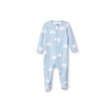 ebebek Hello Baby HelloBaby Erkek Bebek Tulum Gökyüzü Baskılı Fermuarlı Bisiklet Yaka Uzun Kol Patikli