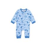 ebebek Hello Baby HelloBaby Erkek Bebek Tulum Hayvan Baskılı Fermuarlı Bisiklet Yaka Uzun Kol Ribanalı
