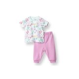ebebek Hello Baby HelloBaby HelloBaby Kız Bebek Tshirt-Patiksiz Alt Çiçek Baskılı Çıtçıtlı Bisiklet Yaka Uzun Paça Kıs