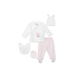 ebebek Hello Baby HelloBaby Kız Bebek 5li Hastane Çıkışı Hayvan Baskılı Çıtçıtlı Zarf Yaka Long Sleeve Patikli