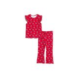 ebebek Hello Baby HelloBaby Kız Bebek Bluz-Tayt Kiraz Baskılı Bisiklet Yaka Kısa Kol Reçme