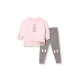 ebebek Hello Baby HelloBaby Kız Bebek Bluz-Tayt Tavşan Baskılı Bisiklet Yaka Long Sleeve Reçme