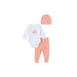 ebebek Hello Baby HelloBaby Kız Bebek Body-Alt-Şapka Çiçek Baskılı Çıtçıtlı Bisiklet Yaka Long Sleeve Patikli